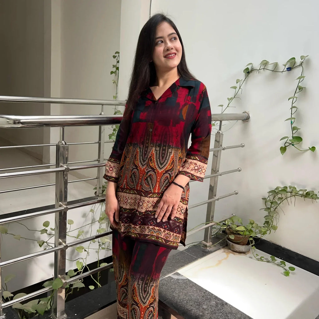 Autumnlane Multicolor Mika Printed Comfort fit Co-Ord Set