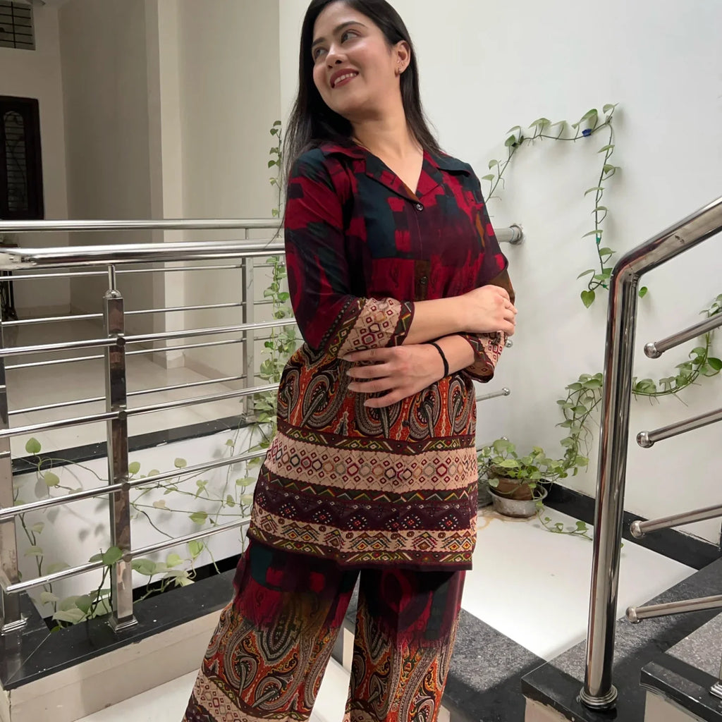 Autumnlane Multicolor Mika Printed Comfort fit Co-Ord Set